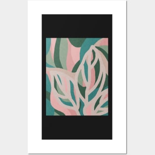 Abstract tropical leaves, Plant, Line art Posters and Art